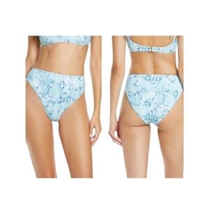 Chelsea 28 Easy retro high waisted swim bottoms Blue snakeskin Size XS New